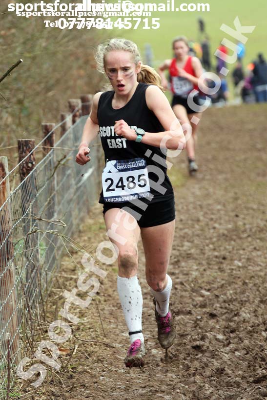 Womens under-20s, 2020 British Athletics Inter Counties Cross Country Champs., Prestwold Hall, Loughborough. Photo: David T. Hewitson/Sports for All Pics